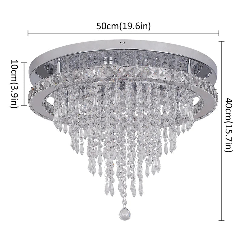 Crystal Ceiling Lamp Smart Led  Chandelier Remote Control