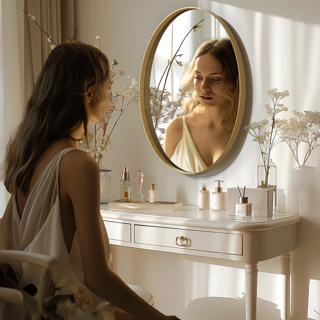 Bathroom, Gold Framed Mirror for Wall