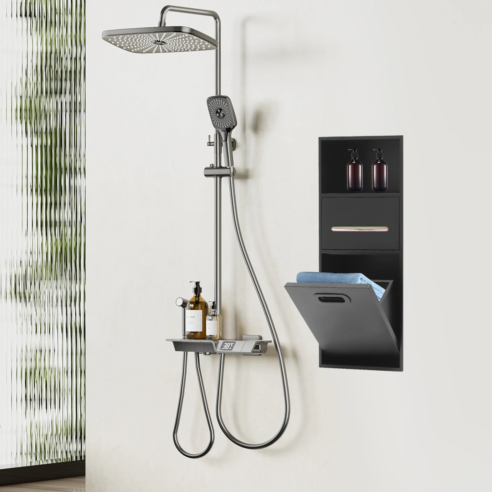 Shower  Steel Recessed Storage Cabinet