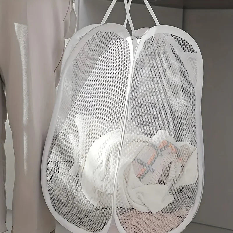 2pc Dirty Clothes Basket Skeleton Ventilated Foldable