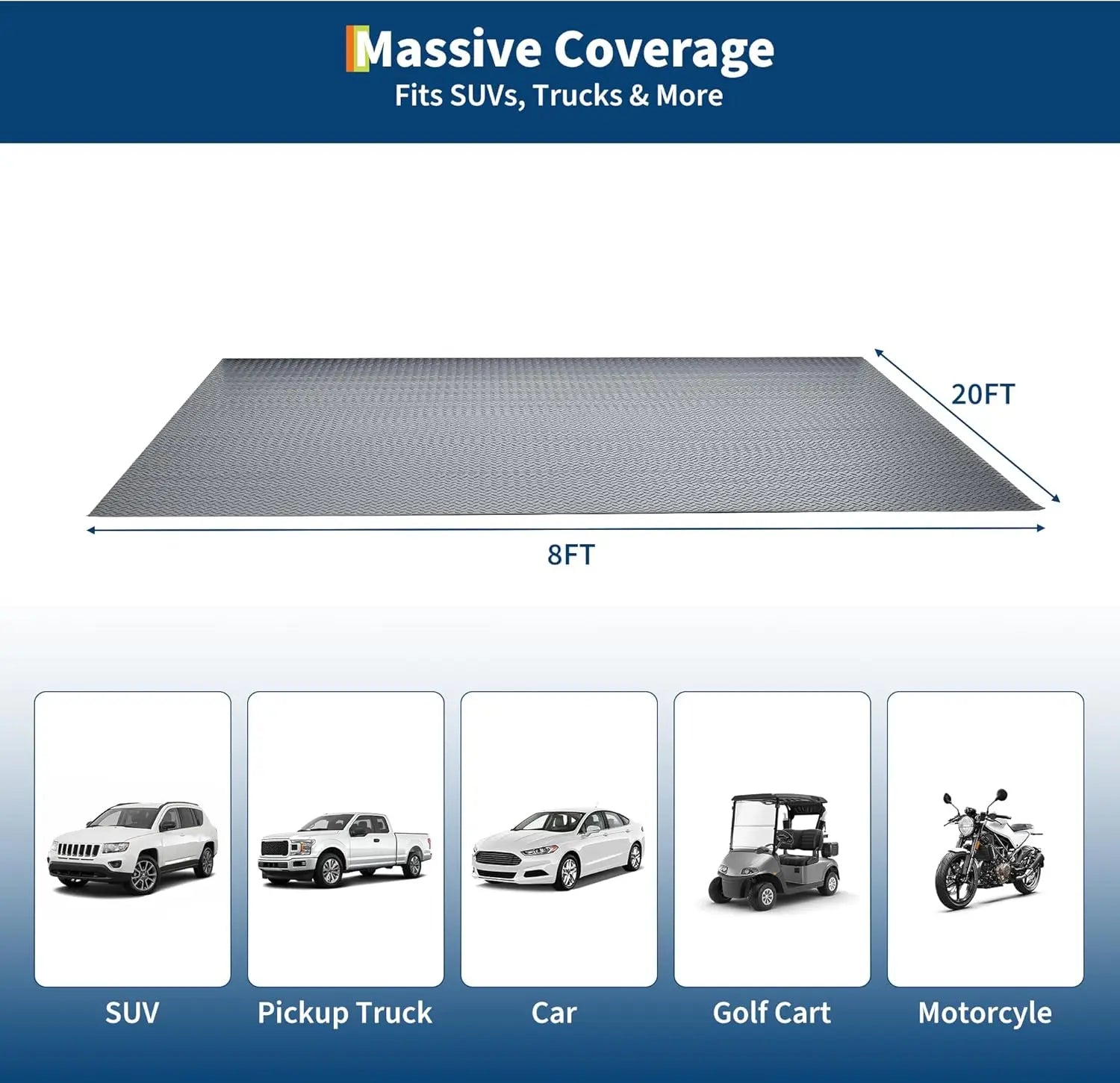 Garage Floor Mat, 2.8Mm Thickened Non-Slip