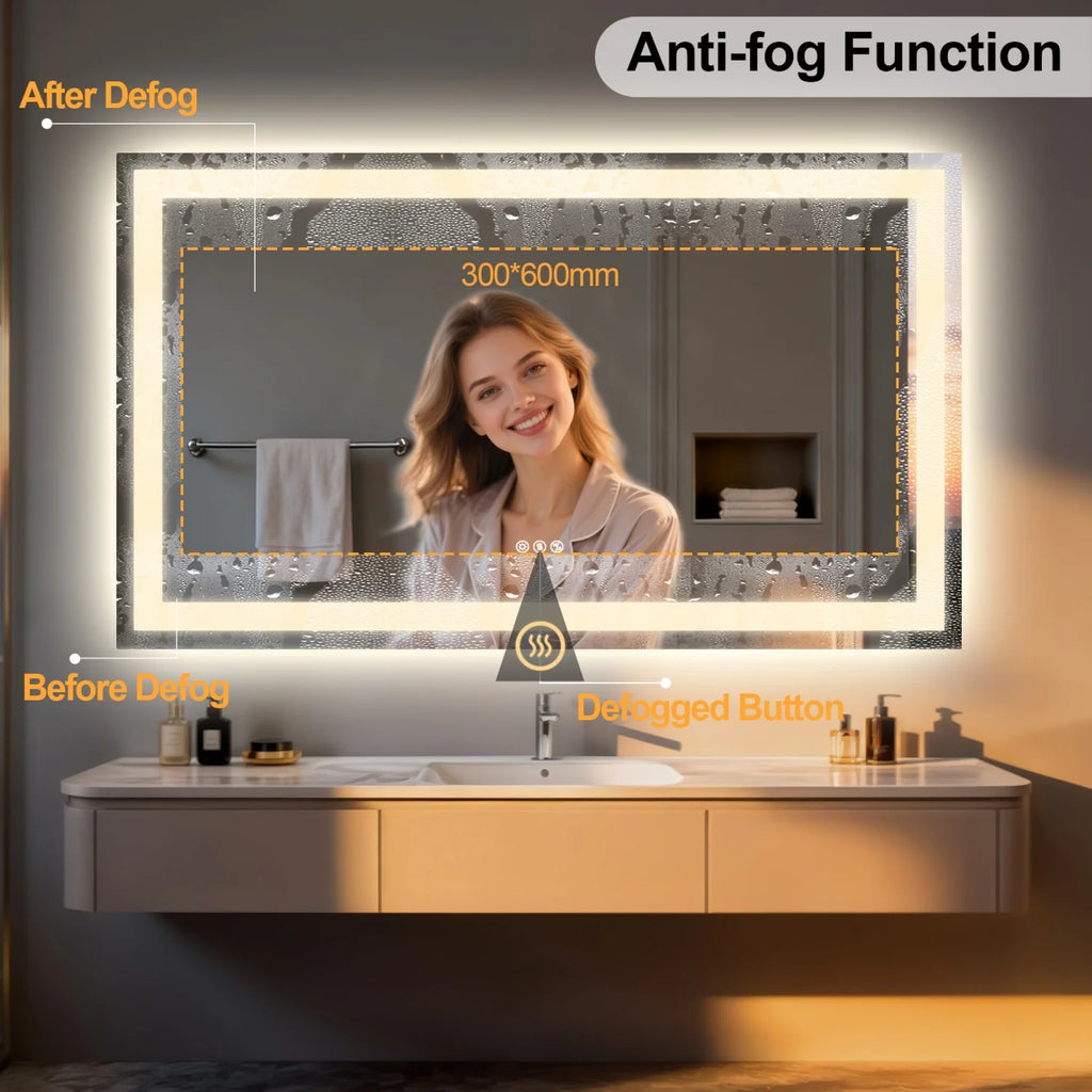 50/60/100/120CM LED Bathroom Mirror with Bluetooth Speaker