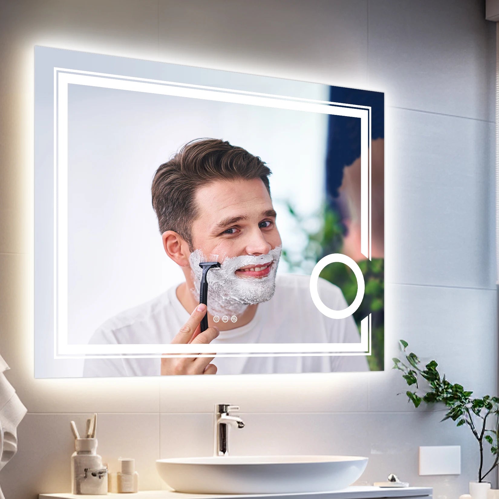 LED Mirror Bathroom Wall Mounted Magnifying Mirror