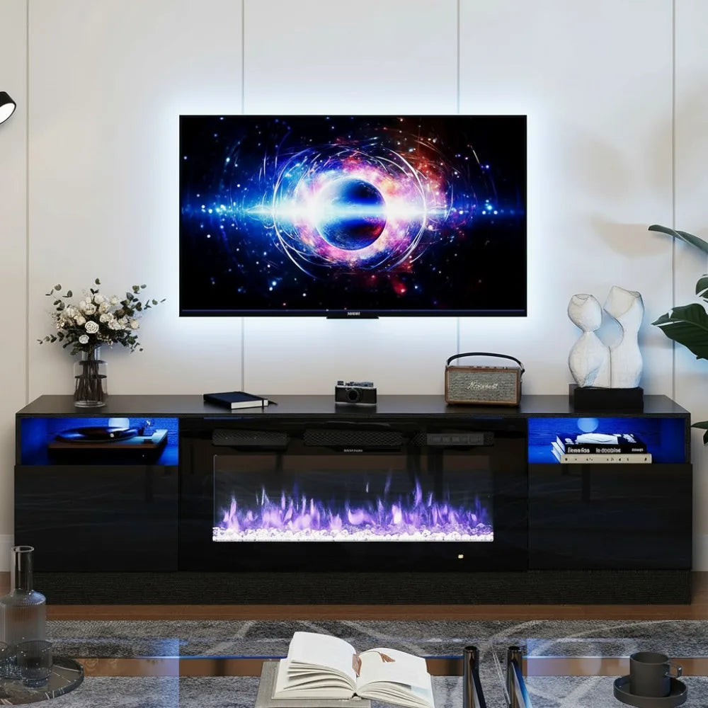 36" Electric Fireplace TV Stand with LED Lights