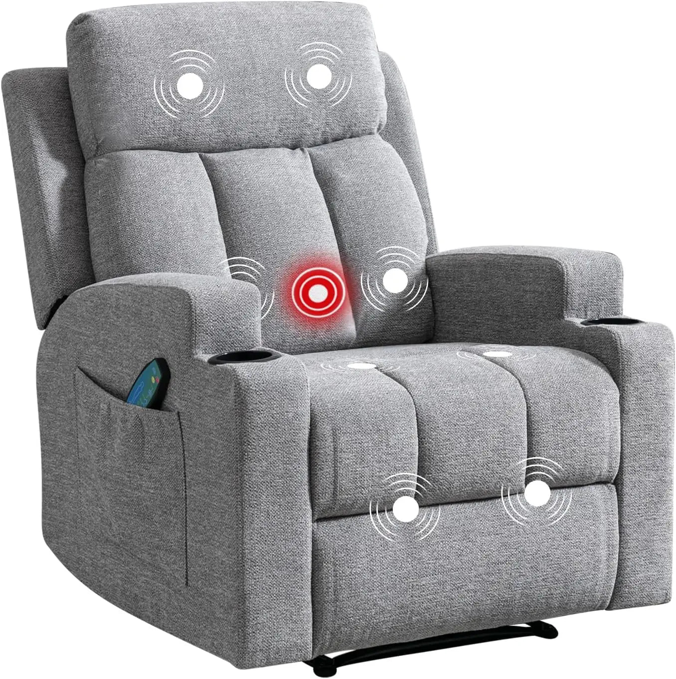 Manual Recliner Chair with Massage and Heat