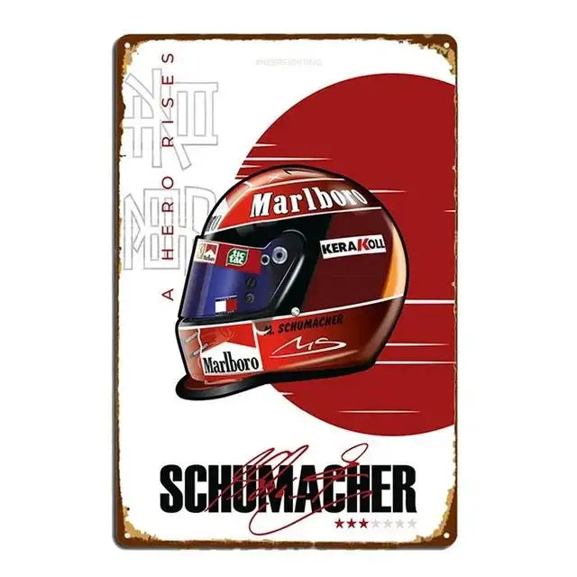 Vintage Football Helmet Metal Tin Sign