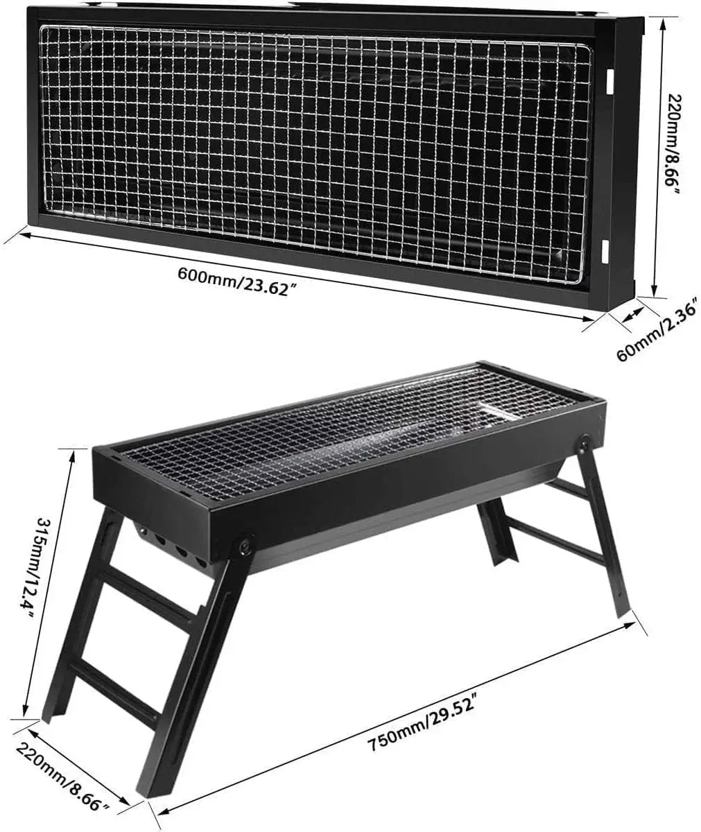 Portable Charcoal Grill 24'x13'x9', Lightweight Folding