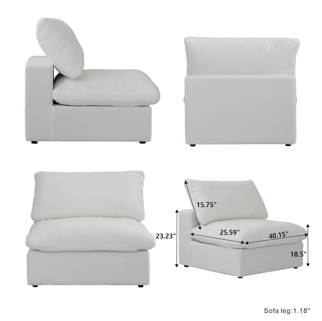 Convertible Cloud Couch 6-Seats U-Shaped Couches