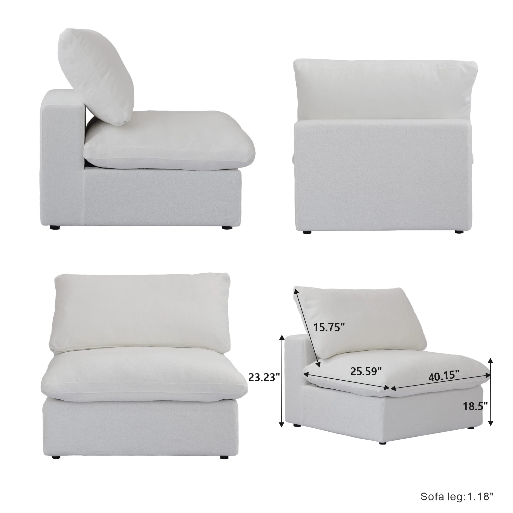 Convertible Cloud Couch 6-Seats U-Shaped Couches