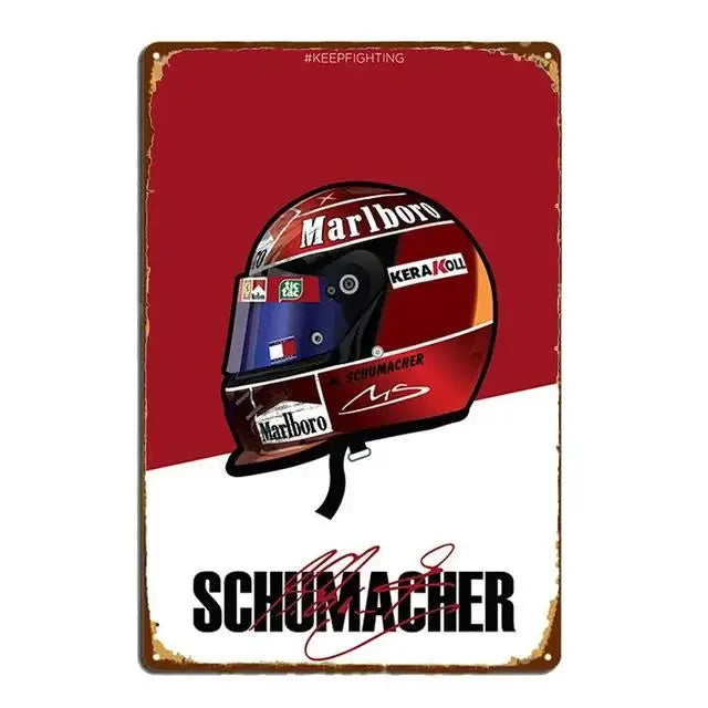 Vintage Football Helmet Metal Tin Sign