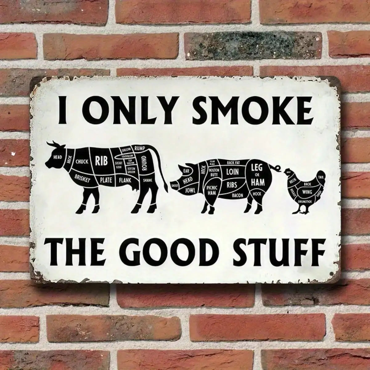 1PC Tin Sign Funny Smoking - BBQ/Bar Decor,