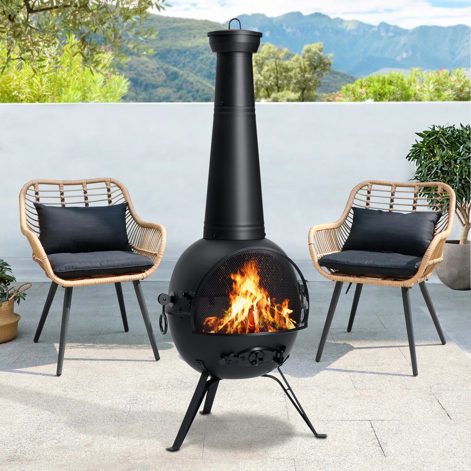 Fire Outdoor Chiminea Fireplace Deck or Patio