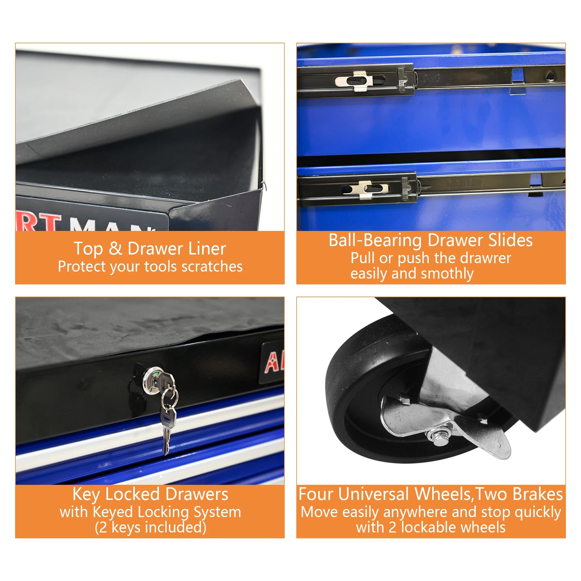 Cabinet,Box,7 Drawer Rolling Tool Box