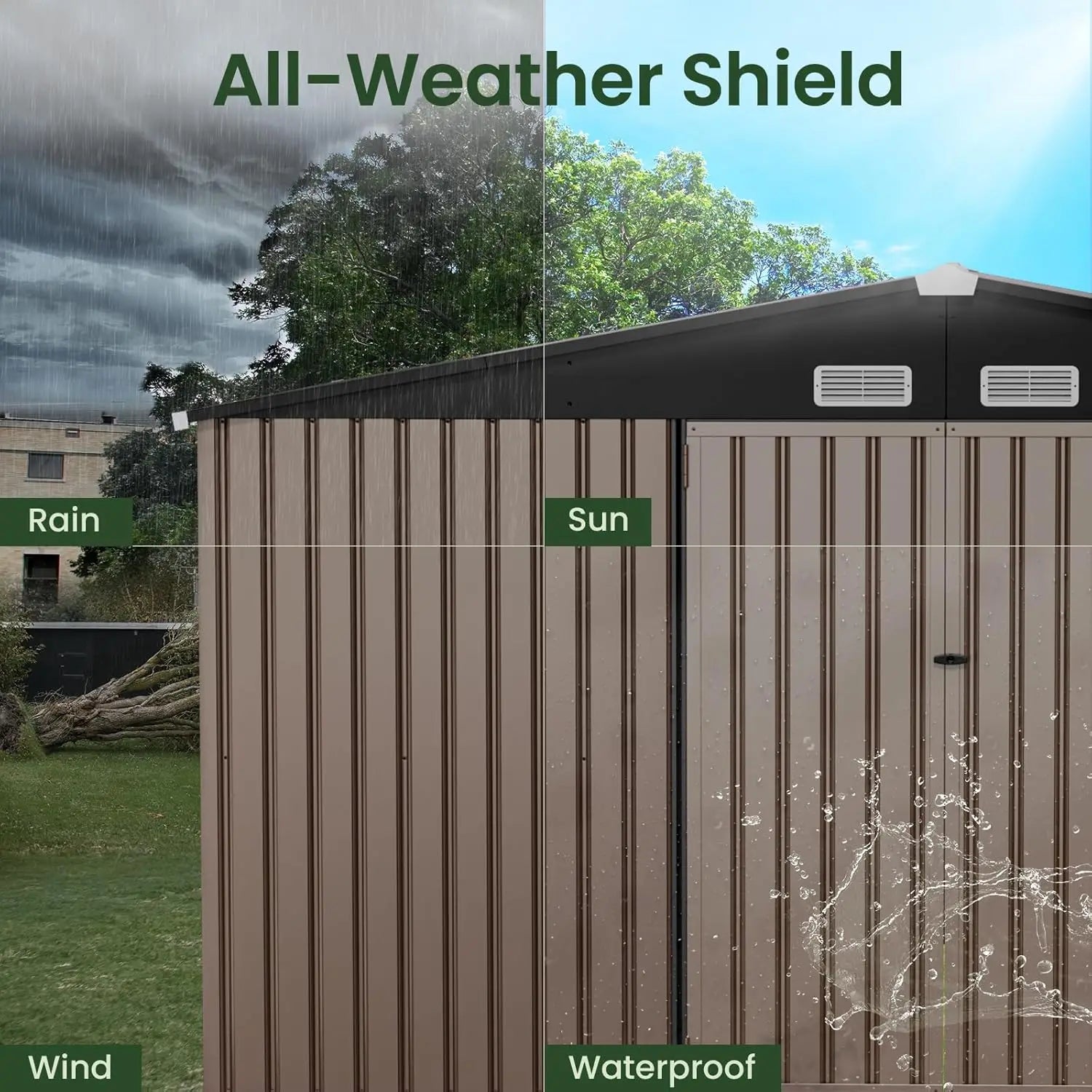 10X12 FT Outdoor Storage Shed, Durable Metal