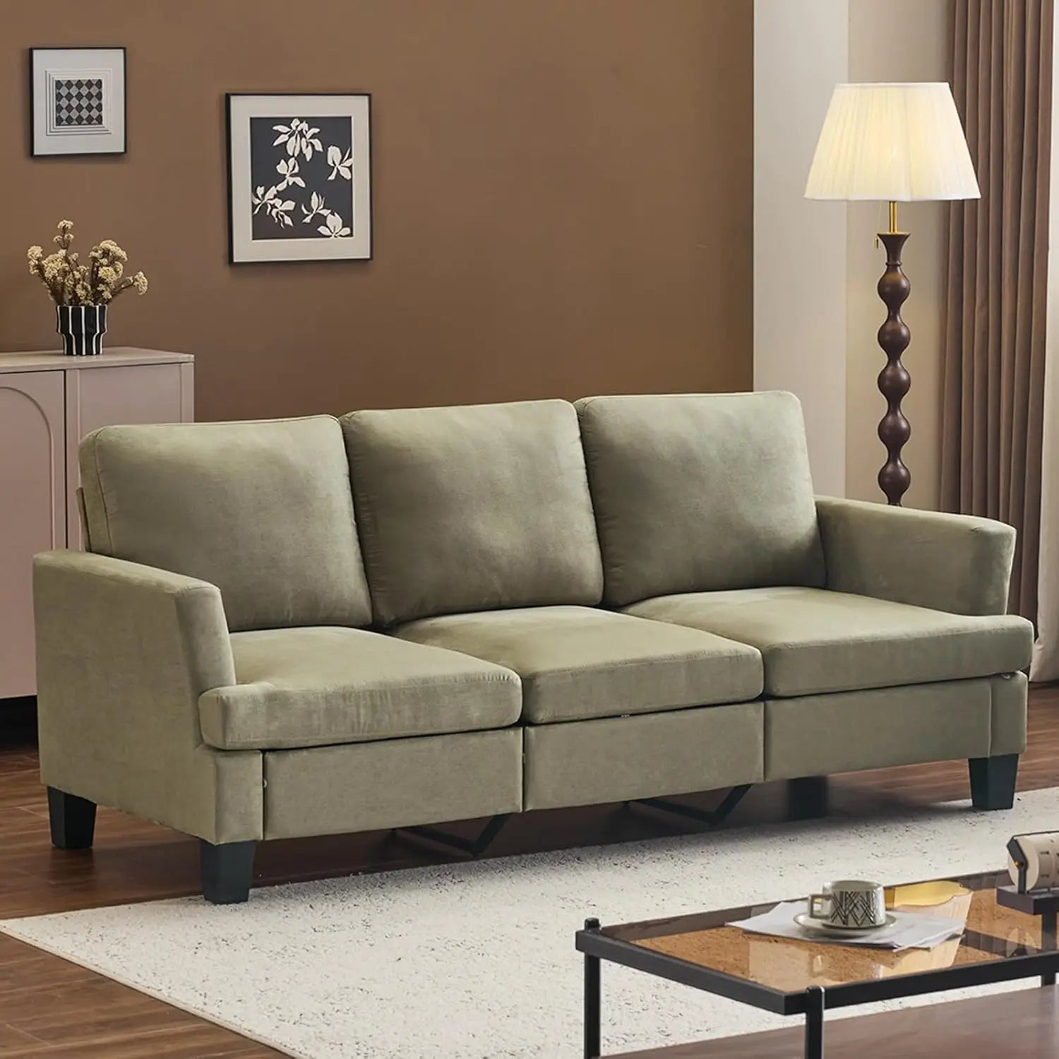 Olive Green 83" Sofa Couches