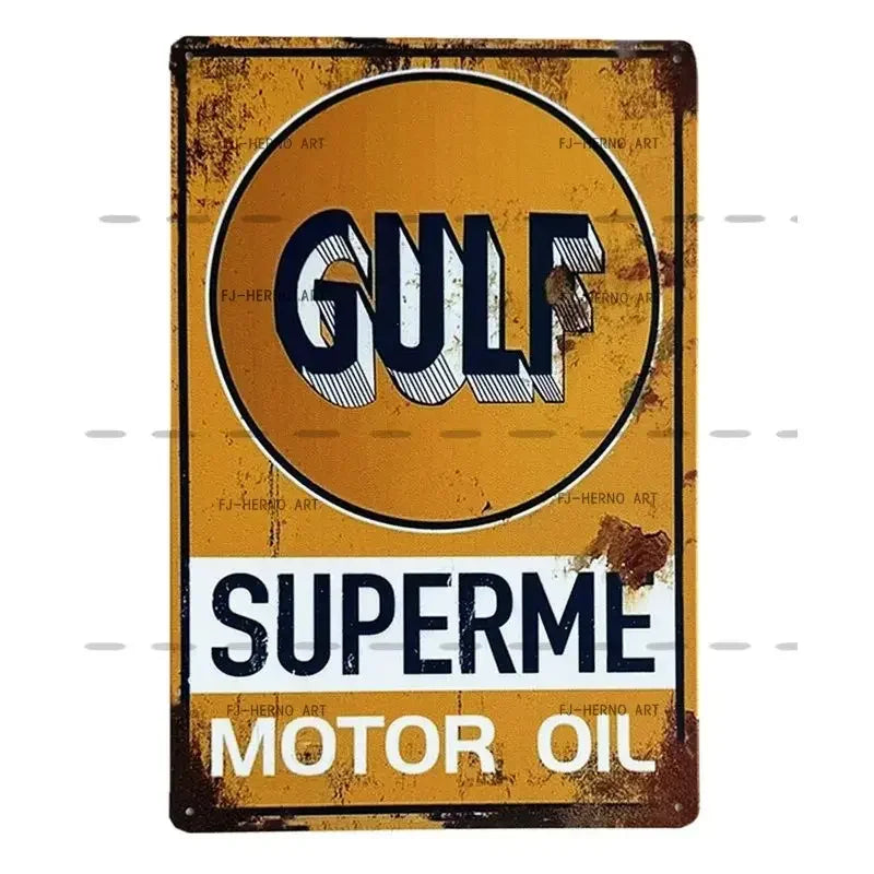 Vintage Motor Oil Gas Car Tin Sign