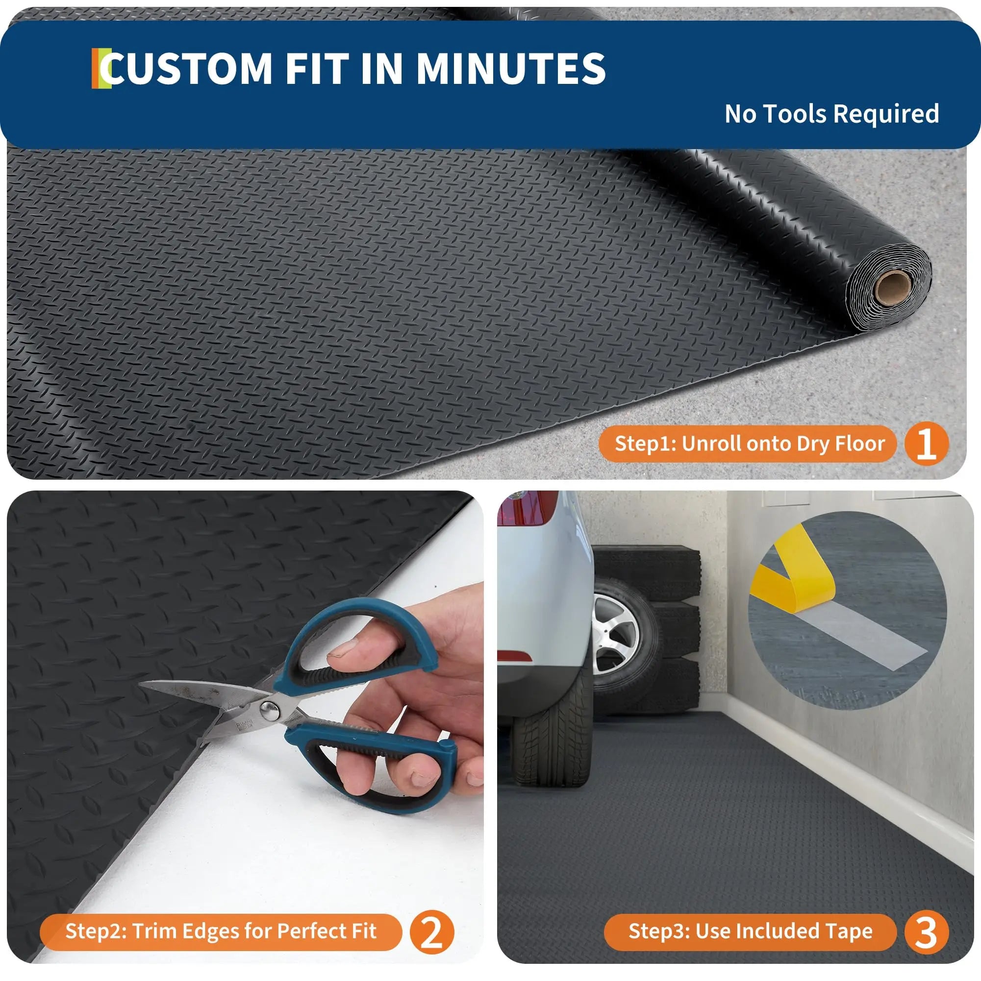 Garage Floor Mat, 2.8Mm Thickened Non-Slip