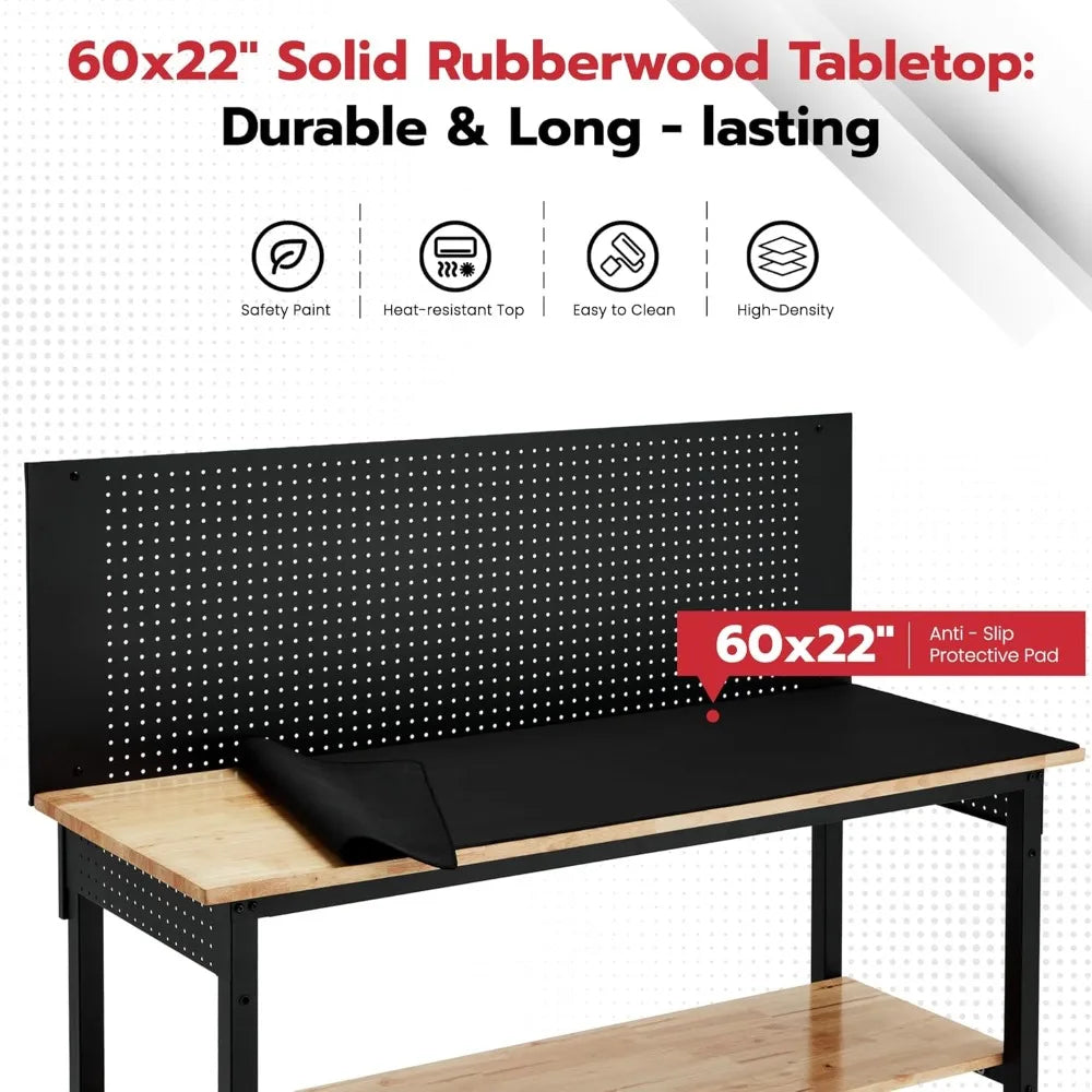Adjustable Height Workbench, 3000 LBS Heavy Duty