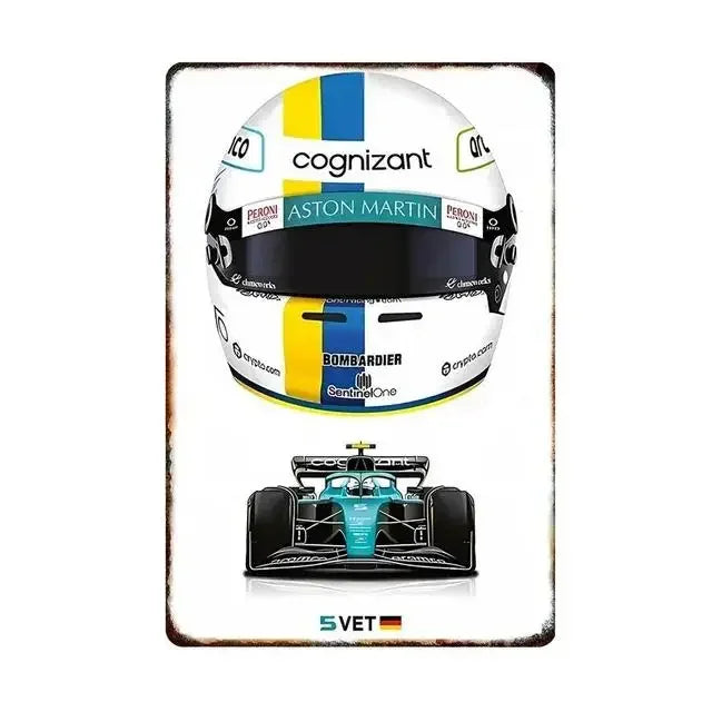 Vintage Football Helmet Metal Tin Sign