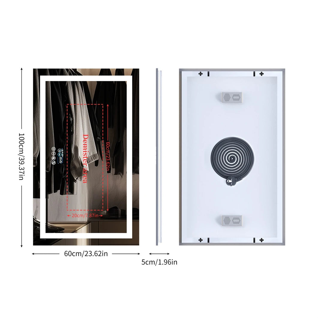 XXL Bathroom  Mirror Wall Mounted with Bluetooth,