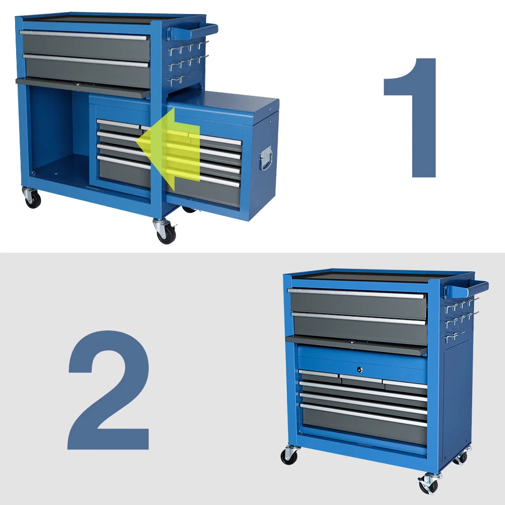 Tool Chest on Wheels with Removable Drawer Organizer