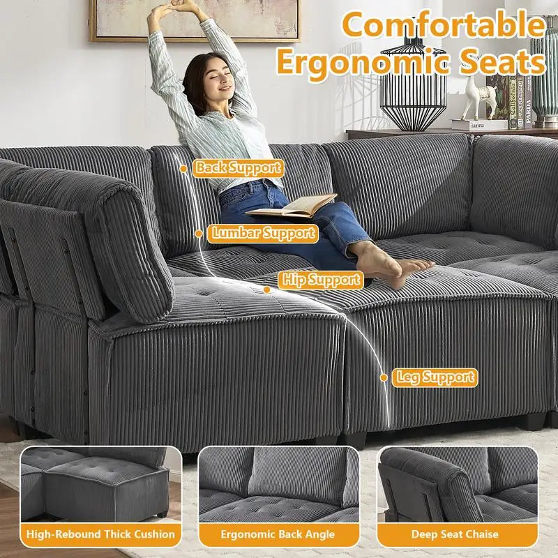 Modular Sectional Sofa U-Shaped Couch