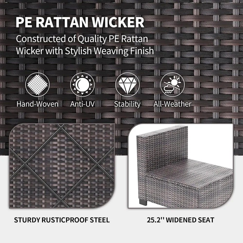 Patio Furniture Set, 7-Piece Outdoor Couches for Patio