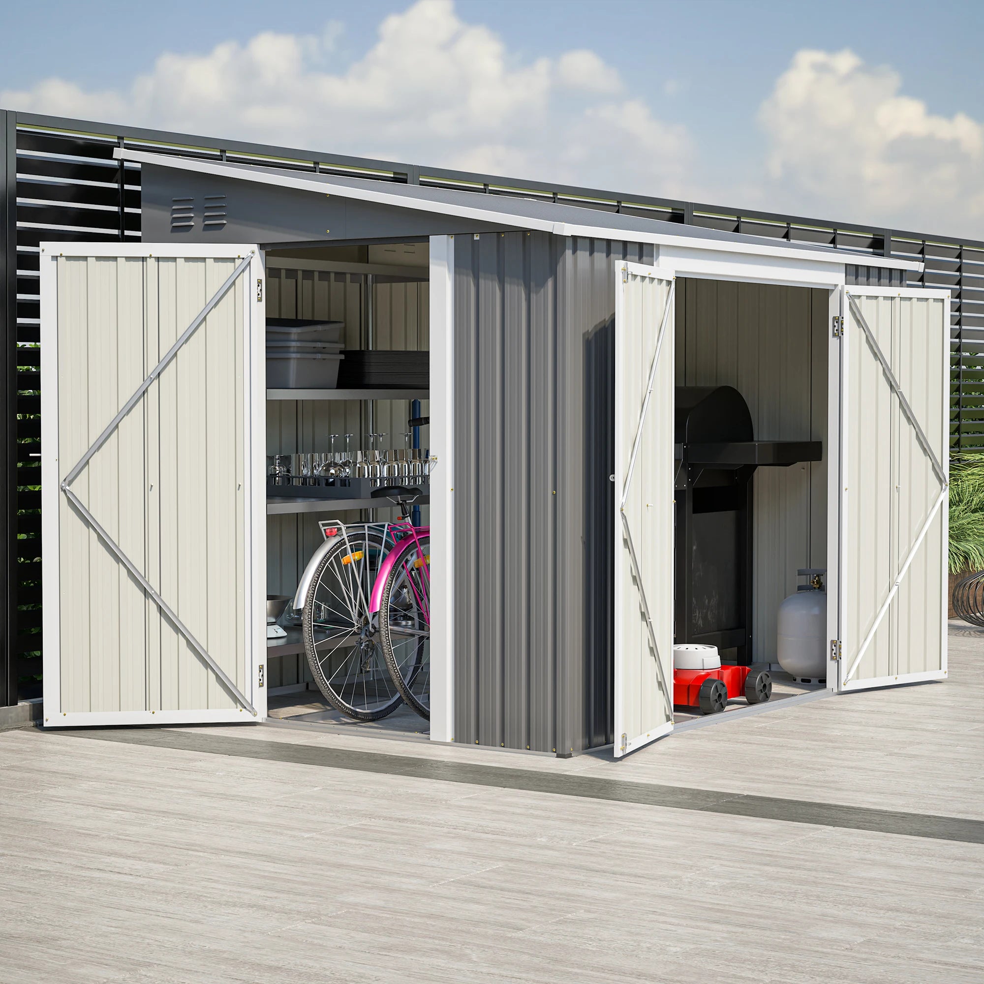 6 x 8 FT Metal Outdoor Storage Shed