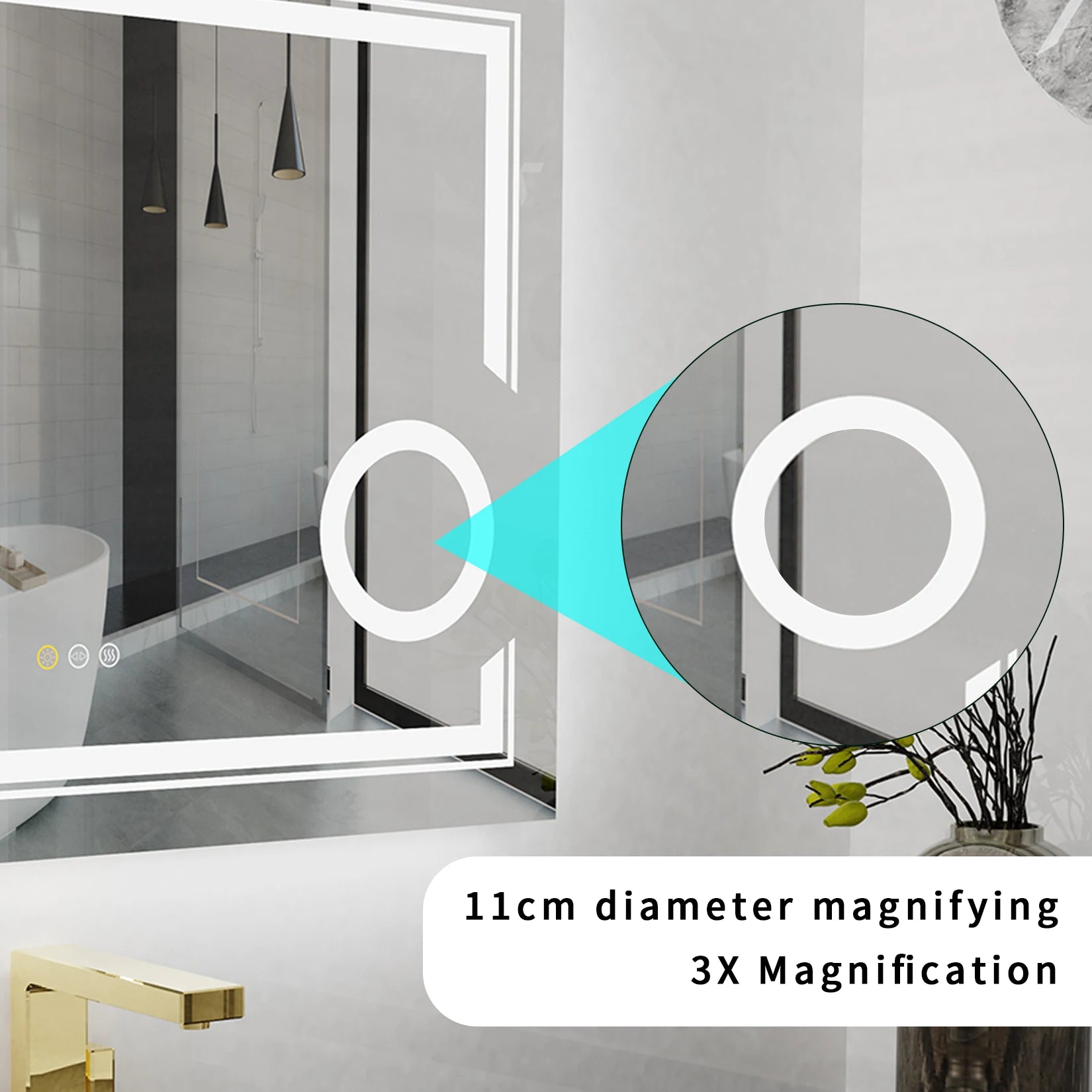 LED Mirror Bathroom Wall Mounted Magnifying Mirror