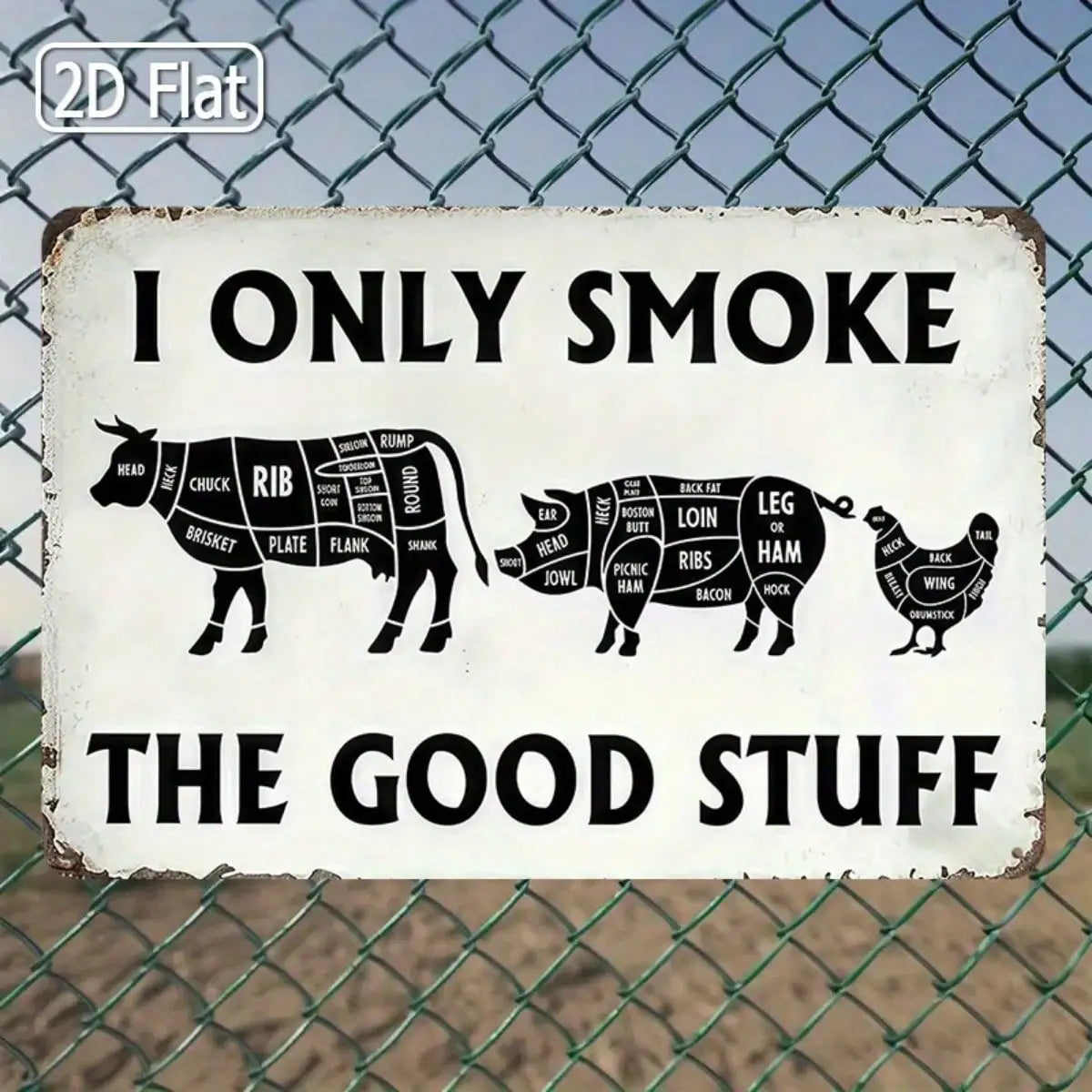 1PC Tin Sign Funny Smoking - BBQ/Bar Decor,