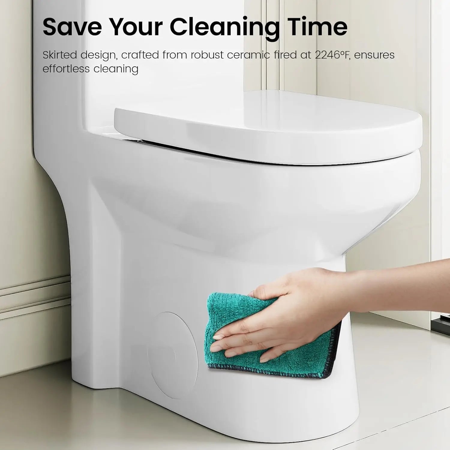 Compact One Piece Toilet for Bathroom, Space-Saving