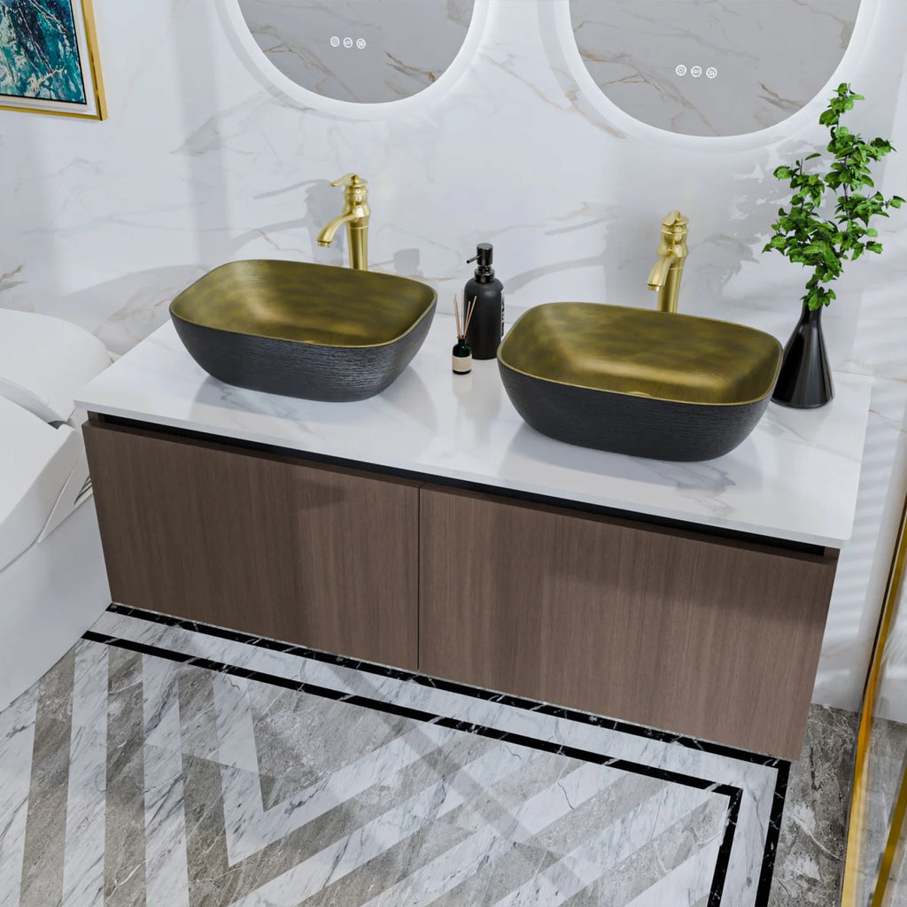 Floating Bathroom Vanity Sink Combo Wall Cabinet