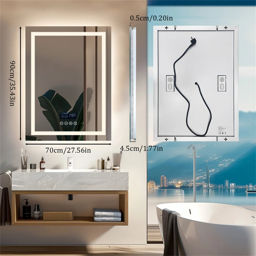Smart LED Bathroom Mirror  w Bluetooth ,Anti-Fog