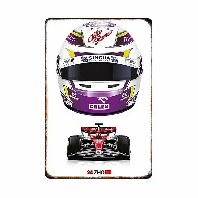 Vintage Football Helmet Metal Tin Sign