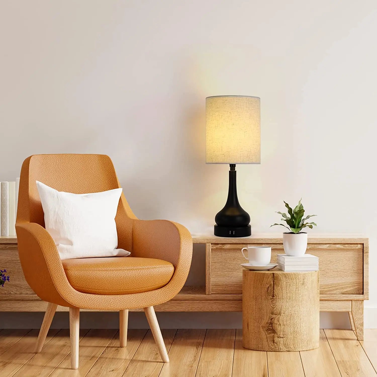 Table Lamp  with Touch Control USB Charging Ports