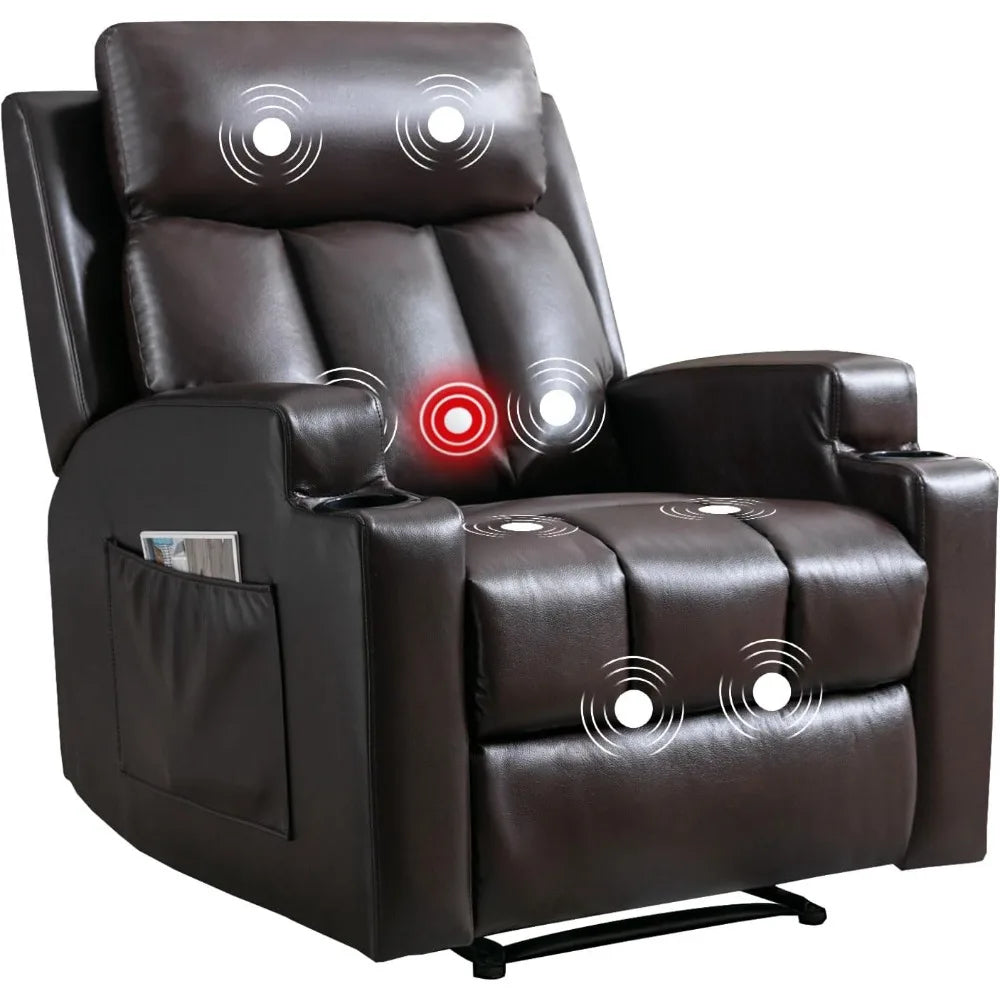 Manual Recliner Chair with Massage and Heat