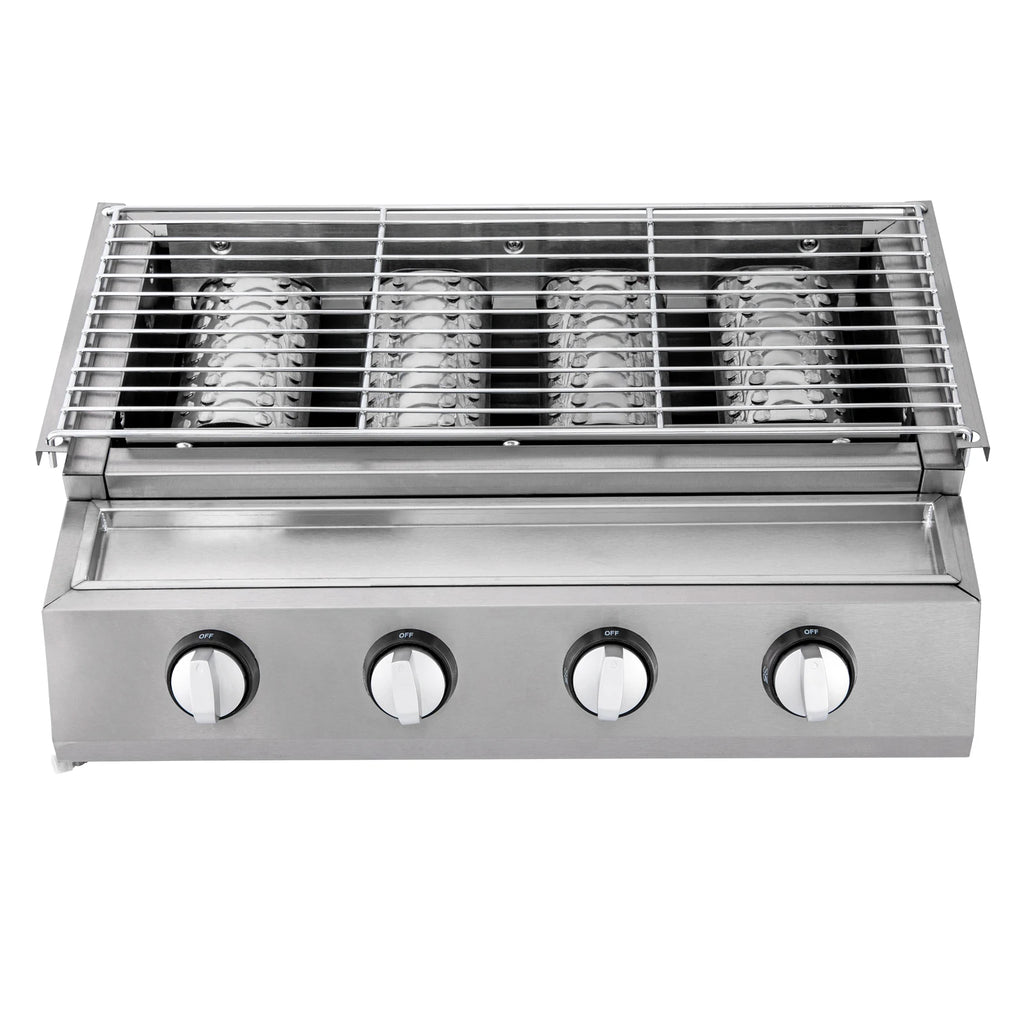 Professional 4-Burner Stainless Steel Portable Gas Grill