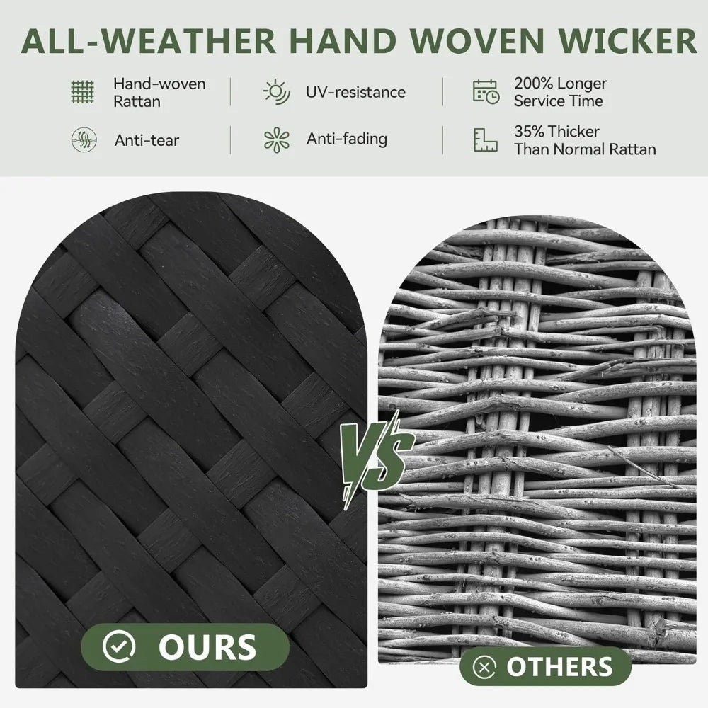 8 Piece Patio Furniture Set with 44” Fire Pit Table