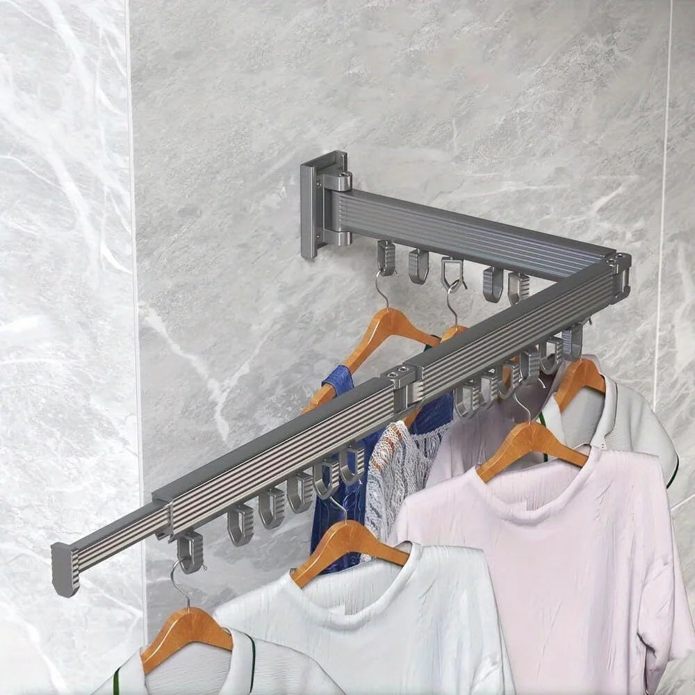 Folding Clothes Rack Household Wall Mounted