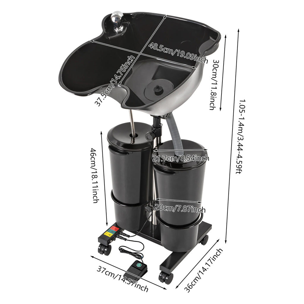 Mobile Hair Wash Basin Height Adjustable