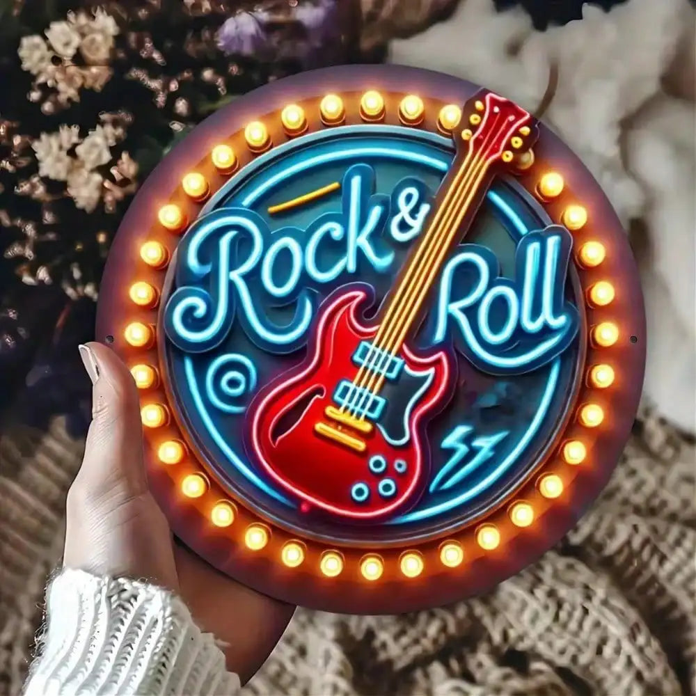 Rock 'n' Roll Metal 2D Neon Sign Wall Art,