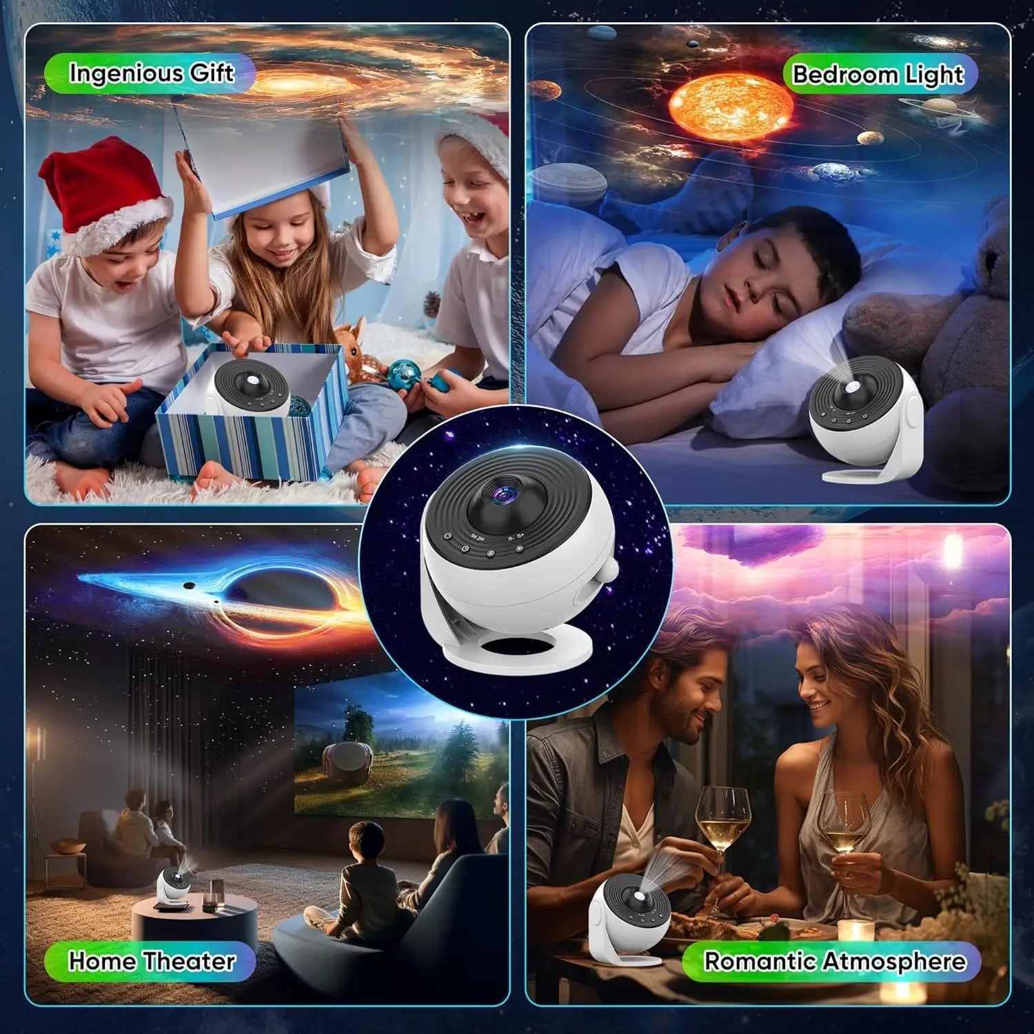 Upgrade Galaxy Projector Pro, 360 Rotating Star Light