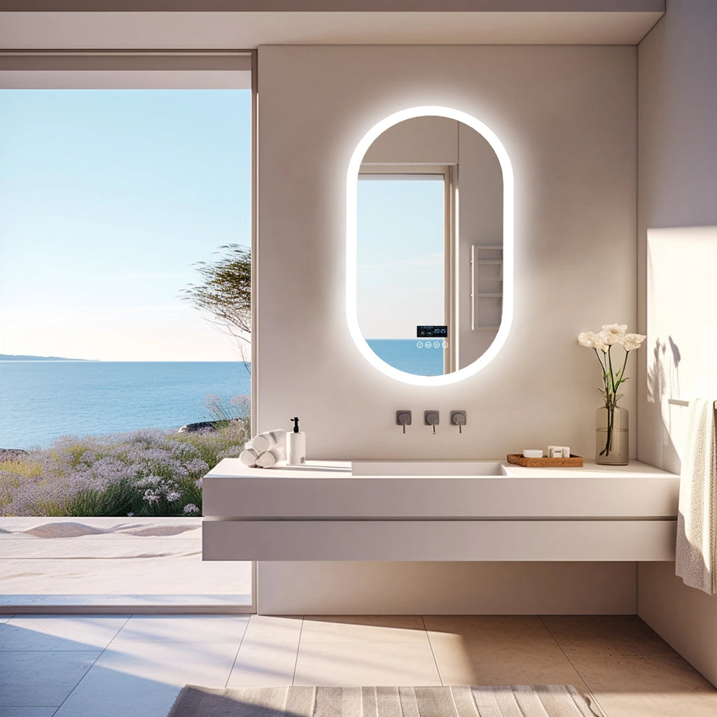 LED Bathroom Mirror, Wall-Mounted with Bluetooth Speaker
