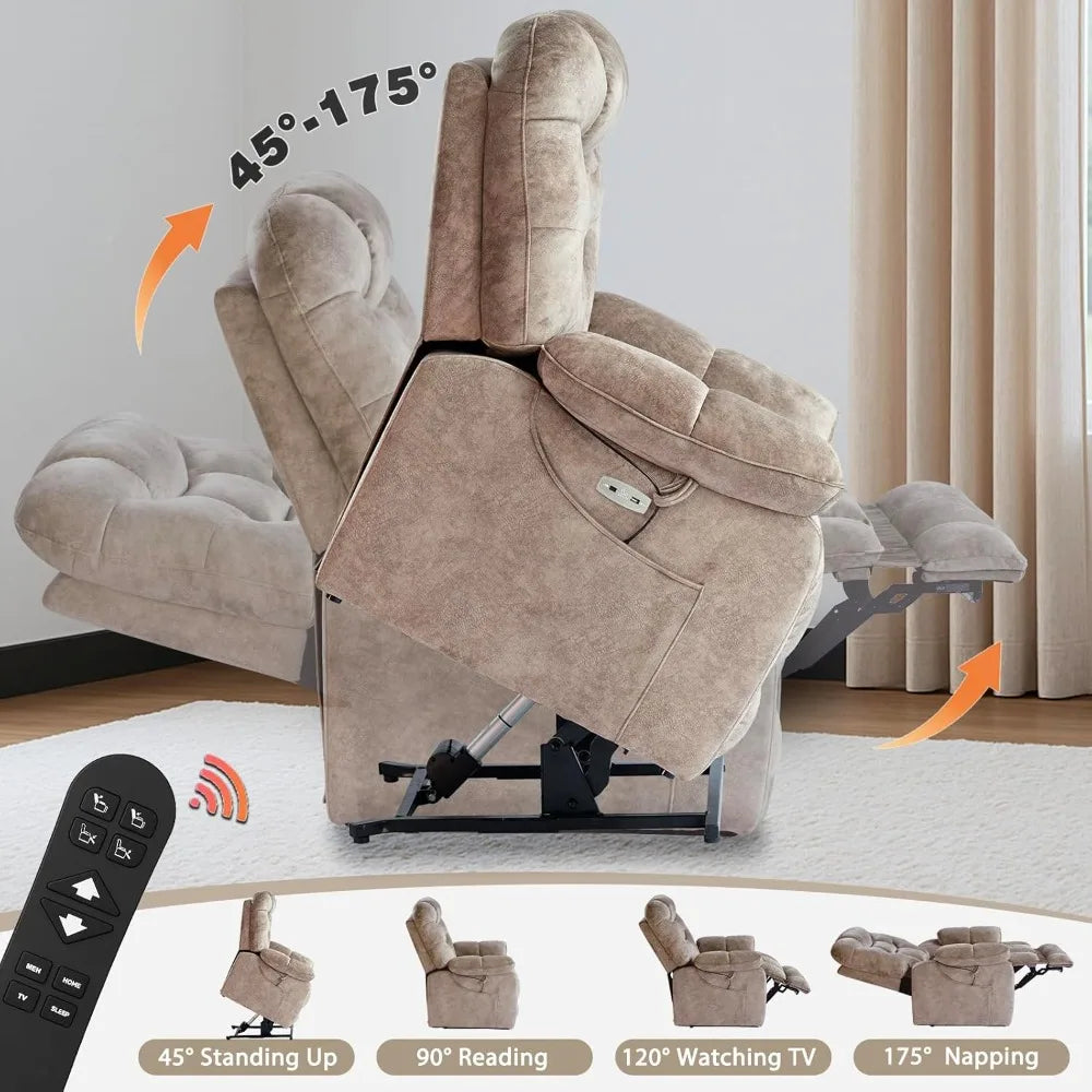 Large Power Lift Recliner Chair Heat And Massage