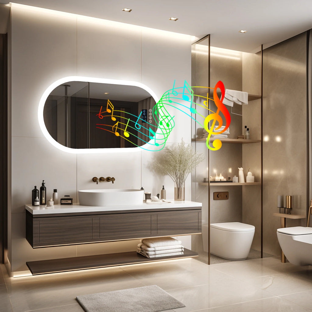 Lighted Bluetooth Bathroom Mirror Led Backlit