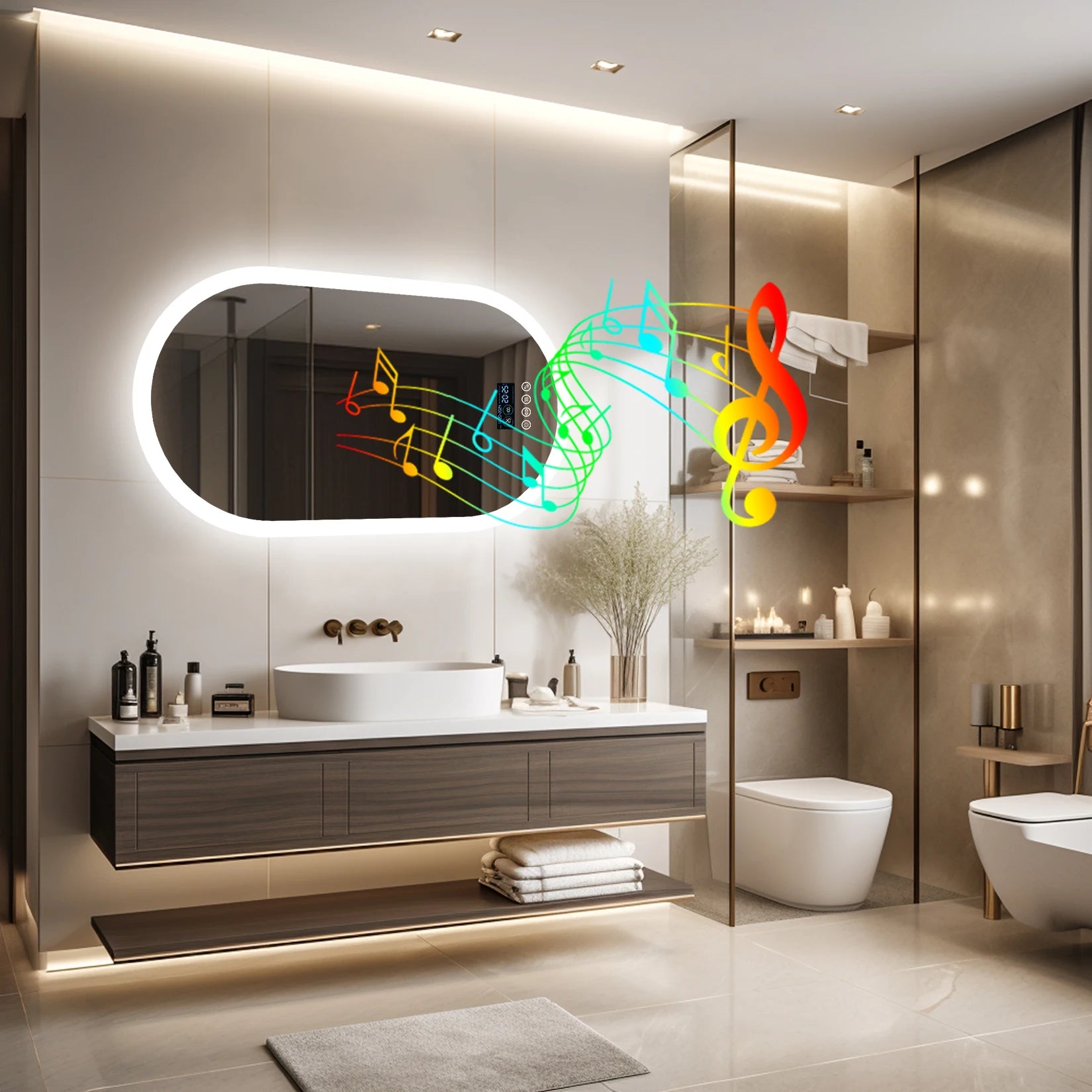 Lighted Bluetooth Bathroom Mirror Led Backlit
