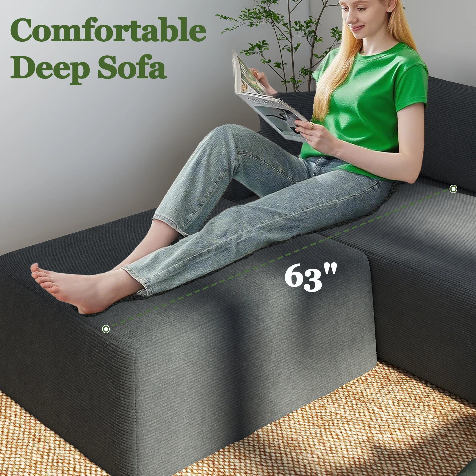 Modular Sectional Sofa with L-Shape Chaise