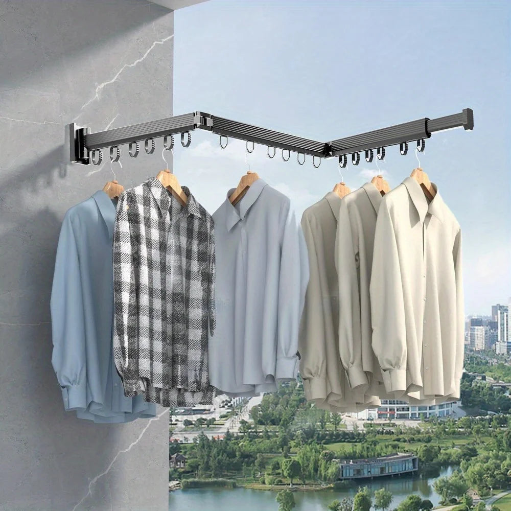 Folding Clothes Rack Household Wall Mounted