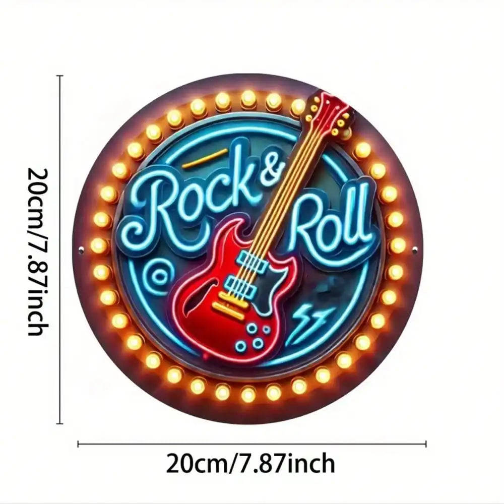 Rock 'n' Roll Metal 2D Neon Sign Wall Art,