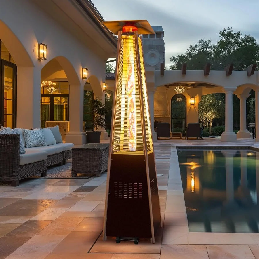 48000 BTU Flame Pyramid Pool Heater with Cover